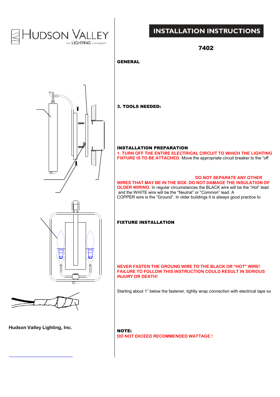 Hudson Valley Lighting RUMSFORD 7402 User Manual | 1 page
