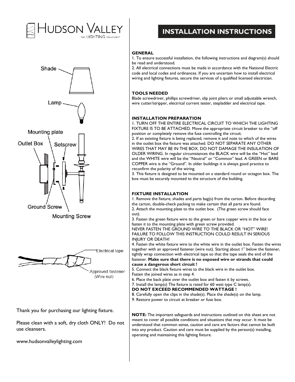 Hudson Valley Lighting SALINA 5222 User Manual | 1 page