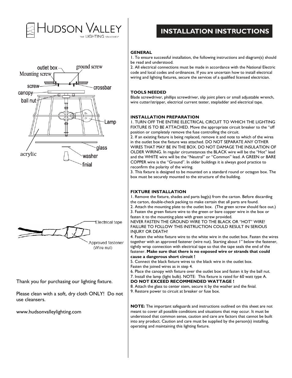 Hudson Valley Lighting SAVONA 9814 User Manual | 1 page