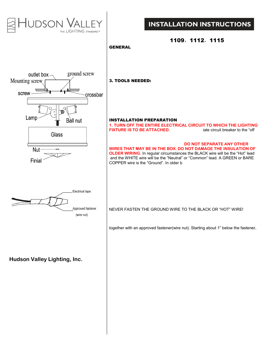 Hudson Valley Lighting SENECA 1109-1115 User Manual | 1 page