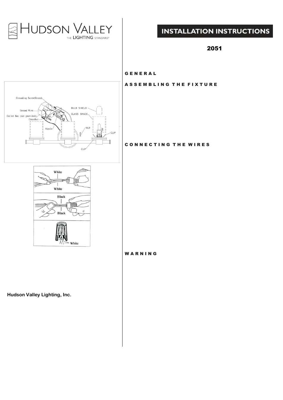 Hudson Valley Lighting SOUTHPORT 2054 User Manual | 2 pages
