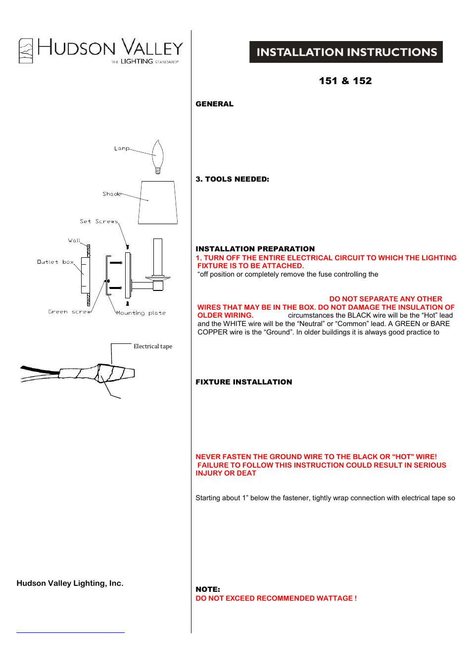 Hudson Valley Lighting SPENCER 152 User Manual | 1 page