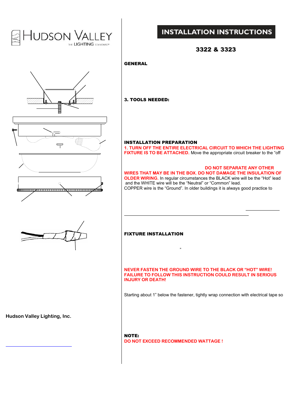 Hudson Valley Lighting TRUMBULL 3323 User Manual | 1 page