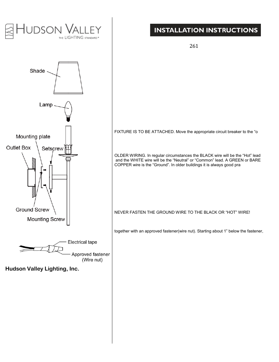 Hudson Valley Lighting URBANA 261 User Manual | 1 page