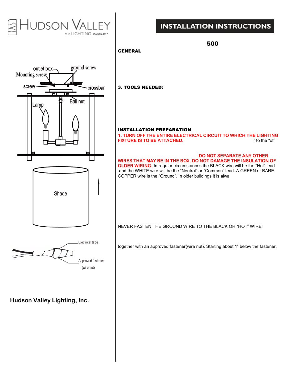 Hudson Valley Lighting WARWICK 500 User Manual | 1 page