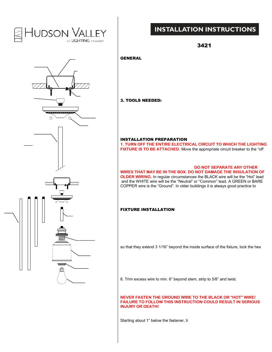 Hudson Valley Lighting WINDHAM 3421 User Manual | 2 pages