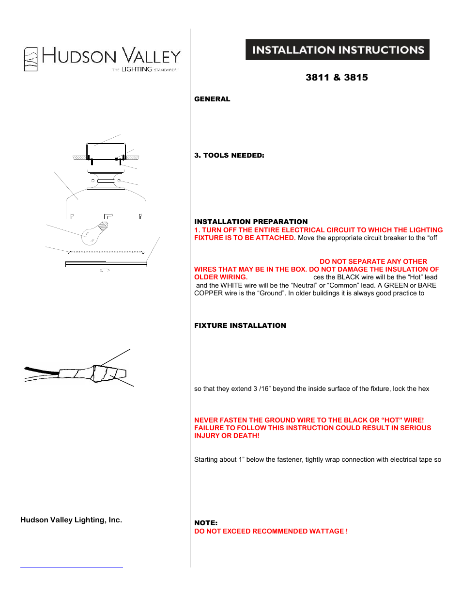 Hudson Valley Lighting WINSLOW 3815 User Manual | 1 page