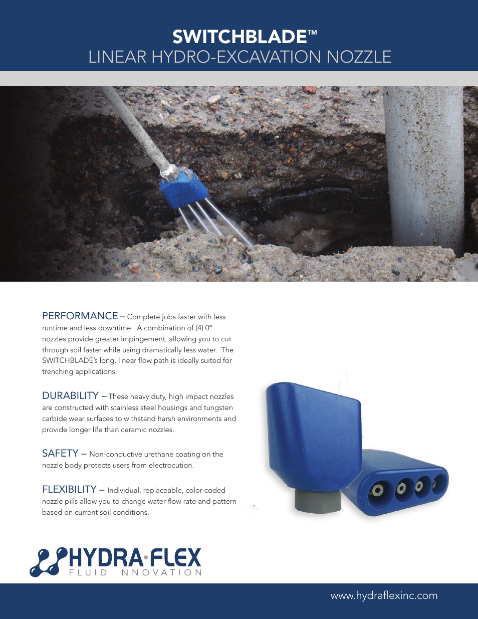 Hydra-Flex SwitchBlade Linear Nozzle – 3200 PSI User Manual | 2 pages