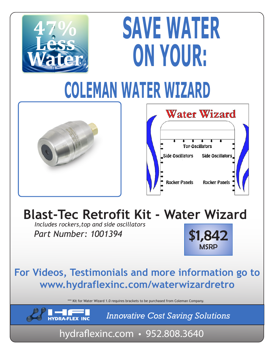 Hydra-Flex Blast-Tec Pro Coleman Water Wizard Kit User Manual | 1 page