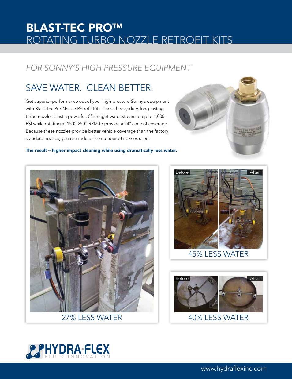 Hydra-Flex Blast-Tec Pro Sonnys Spinner_Pendulum Nozzle Retrofit Kit User Manual | 2 pages