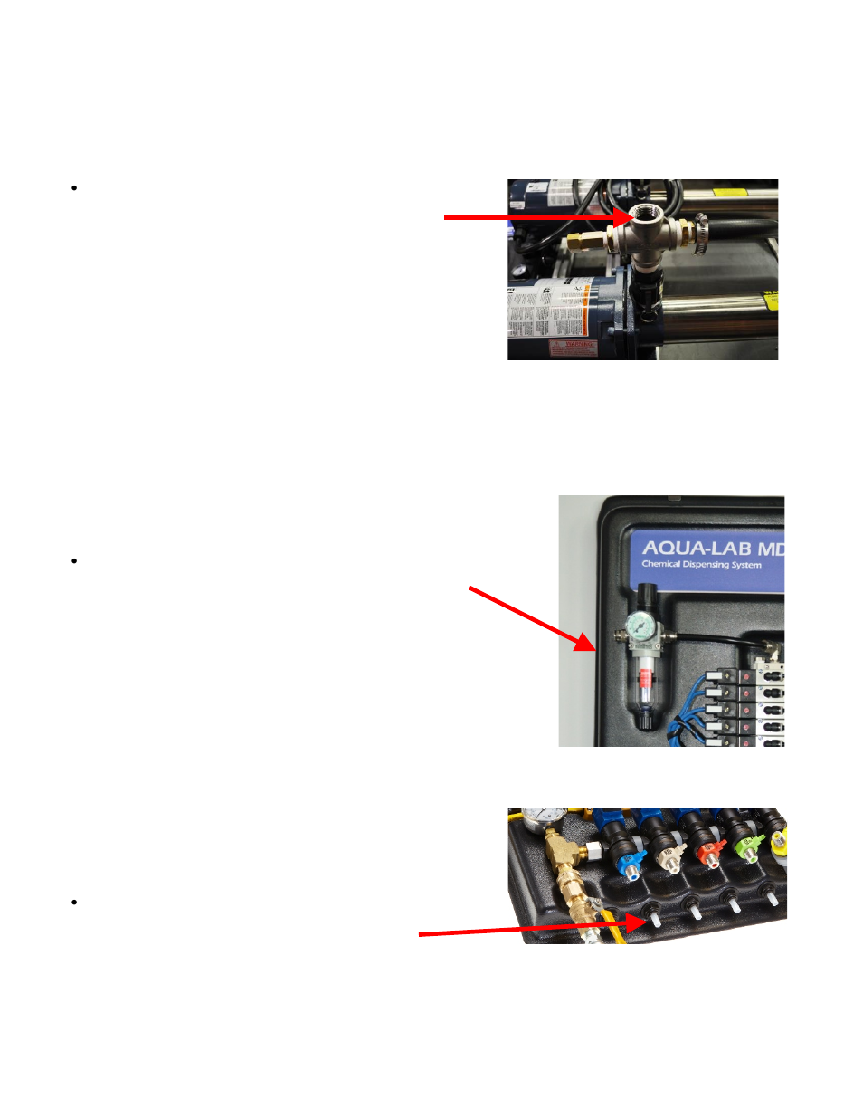 Feed water connection, Pneumatic connections, Feed water connection - pneumatic connections | Hydra-Flex Aqua-Lab MD Installation Manual User Manual | Page 10 / 14