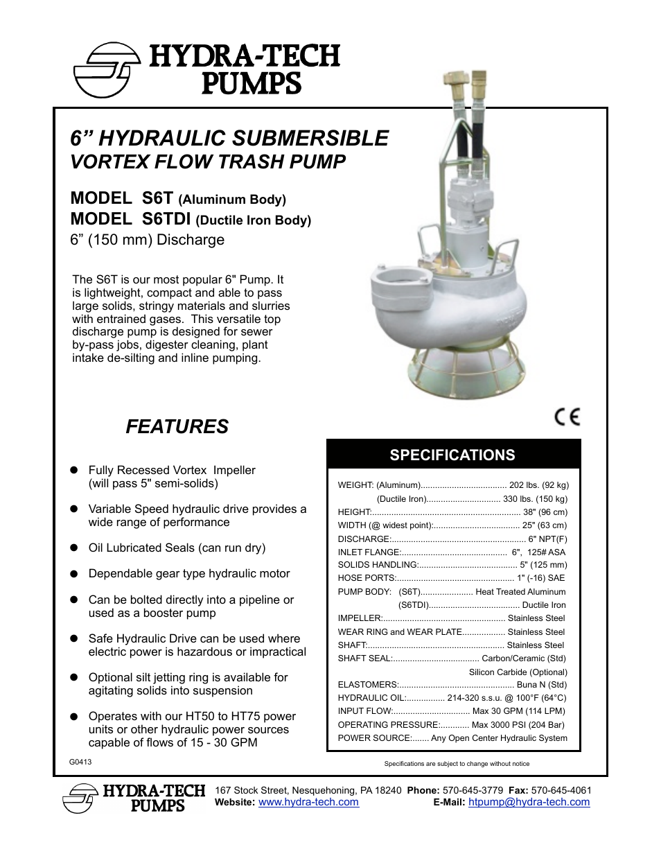 Hydra-Tech S6TDI User Manual | 2 pages