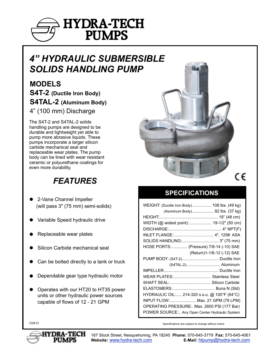 Hydra-Tech S4TAL-2 User Manual | 2 pages