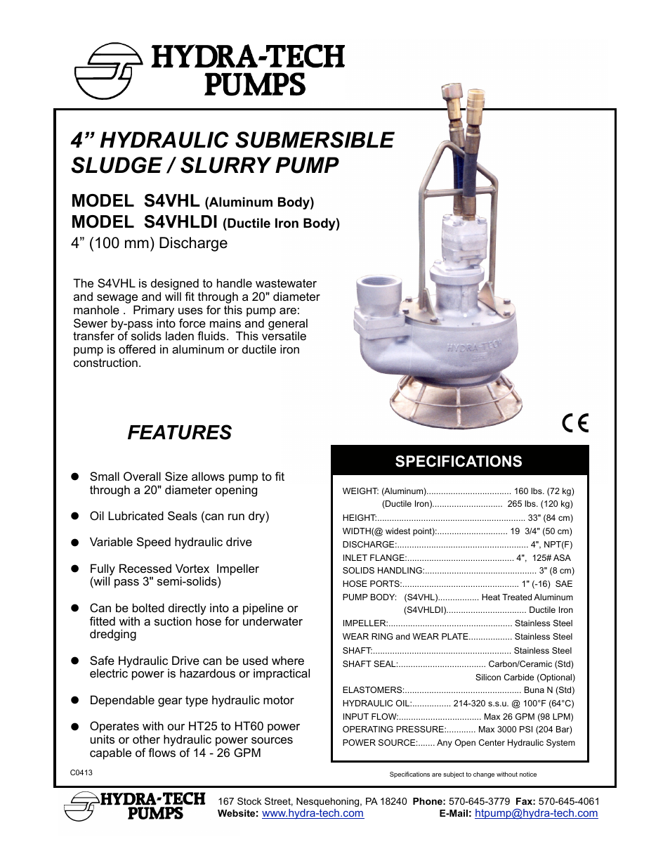 Hydra-Tech S4VHLDI User Manual | 2 pages