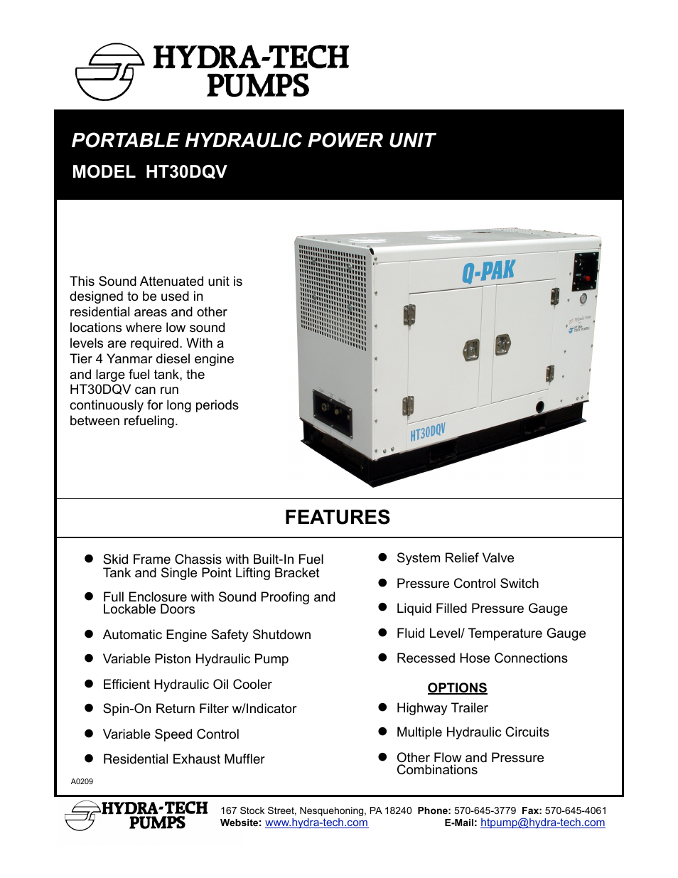 Hydra-Tech HT30DQV User Manual | 2 pages