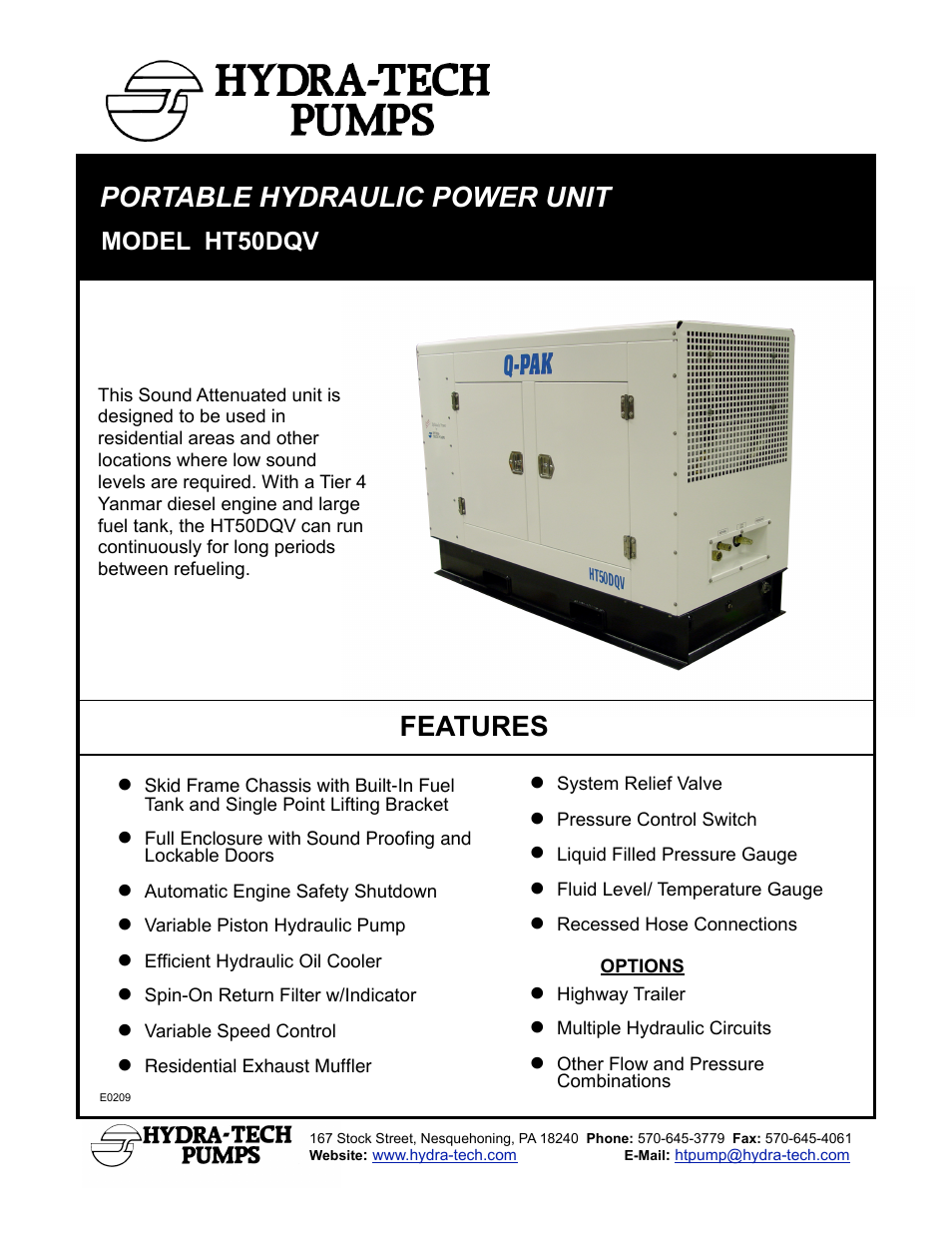 Hydra-Tech HT50DQV User Manual | 2 pages