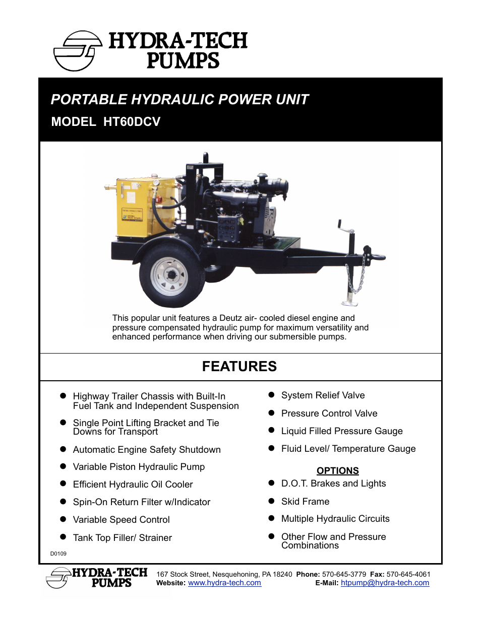 Hydra-Tech HT60DCV User Manual | 2 pages