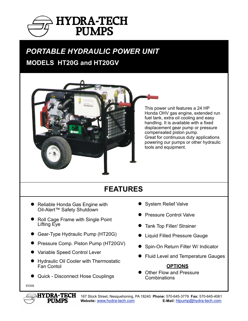 Hydra-Tech HT20GV User Manual | 2 pages