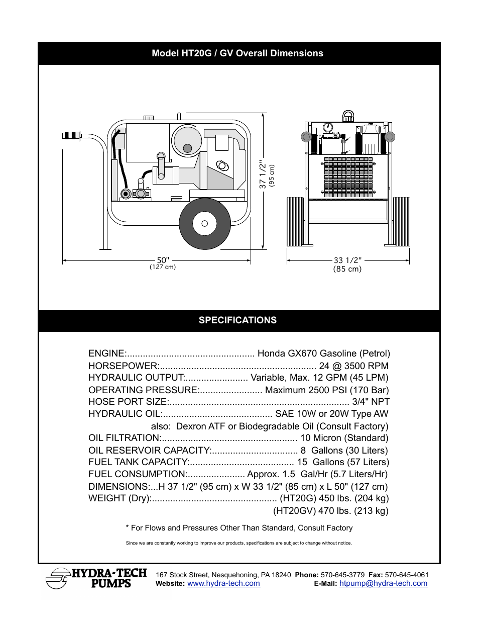 Hydra-Tech HT20GV User Manual | Page 2 / 2