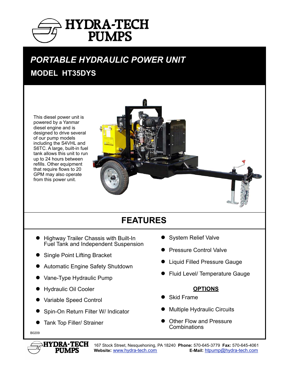 Hydra-Tech HT35DYS User Manual | 2 pages