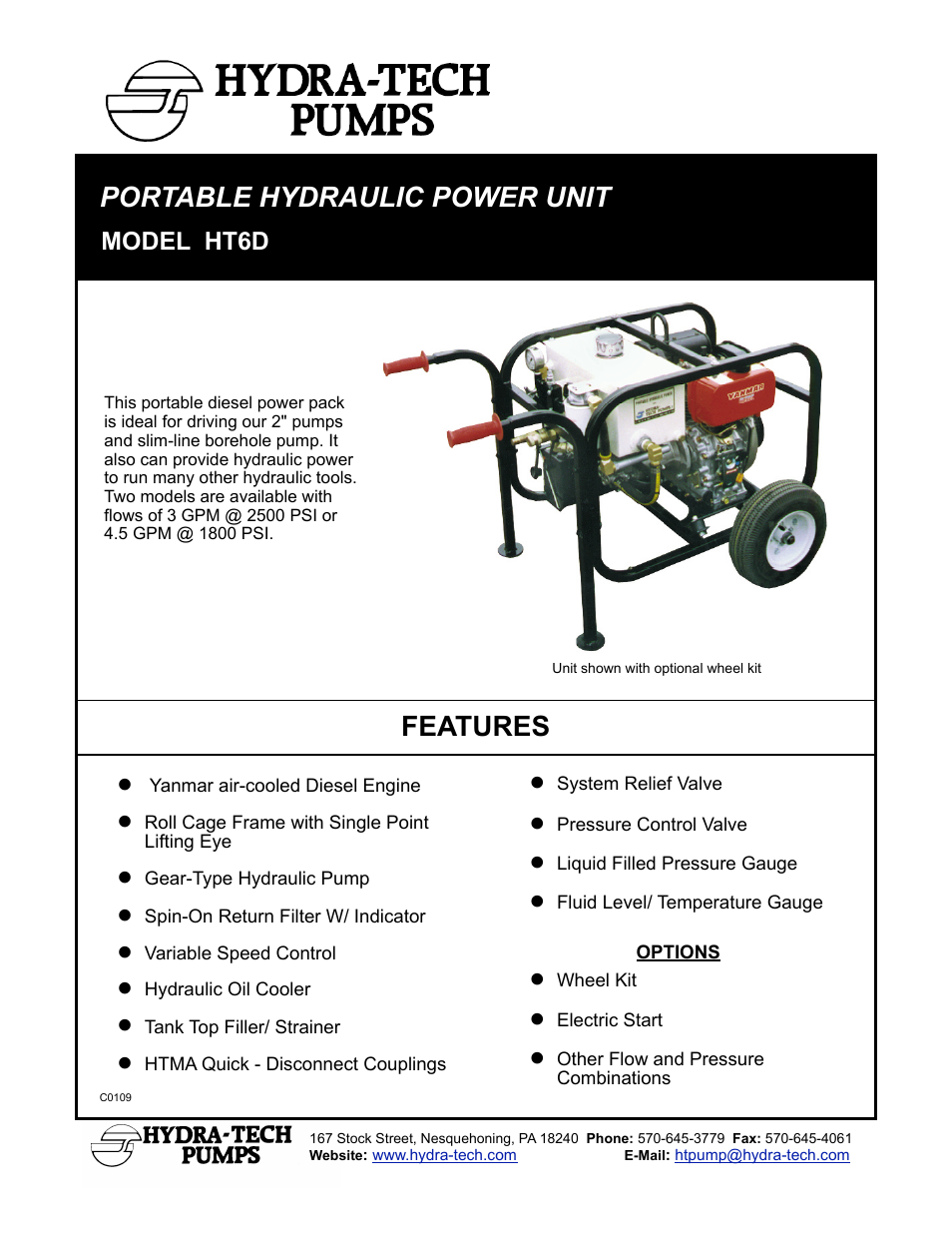 Hydra-Tech HT6D User Manual | 2 pages