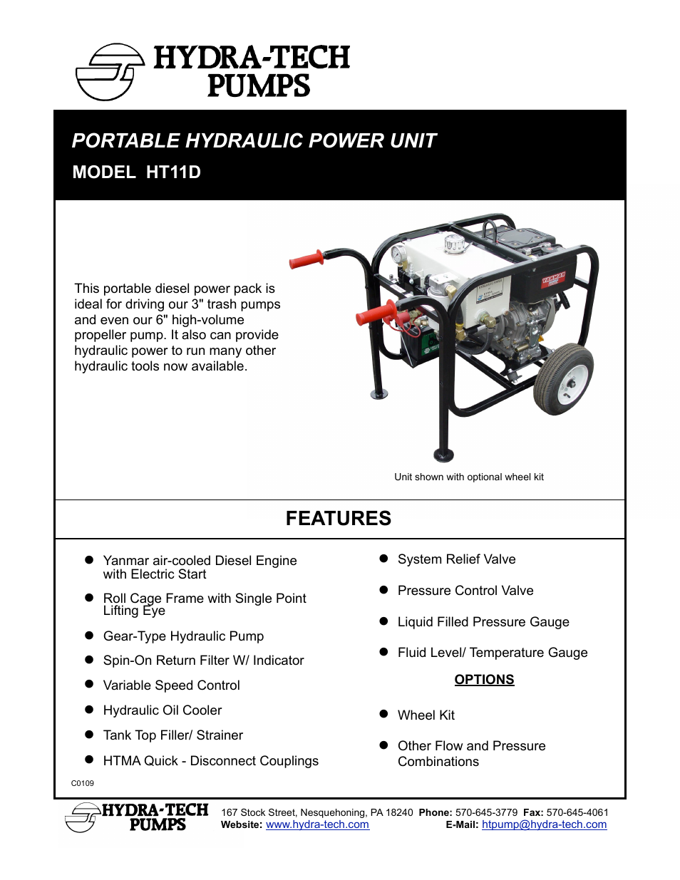 Hydra-Tech HT11D User Manual | 2 pages