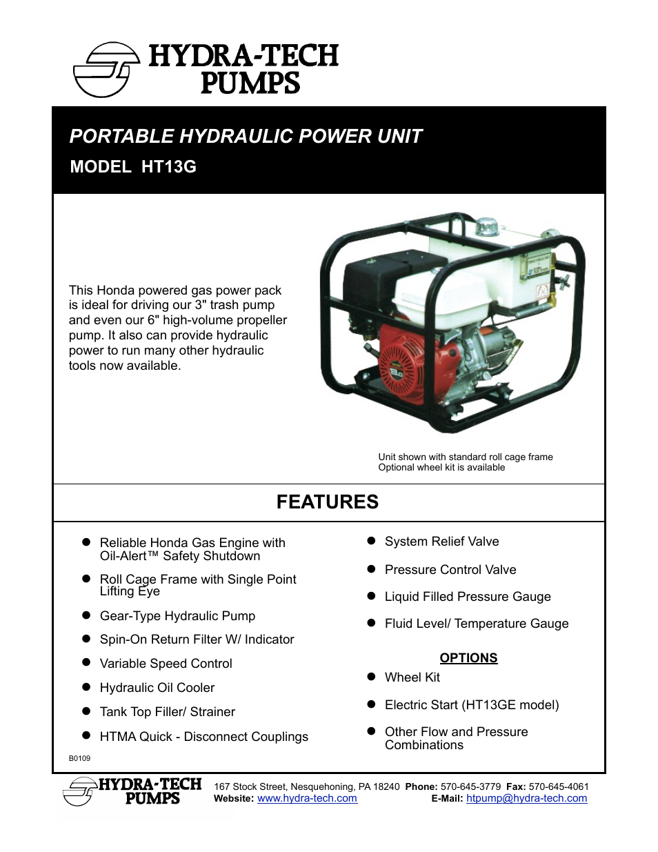 Hydra-Tech HT13G User Manual | 2 pages
