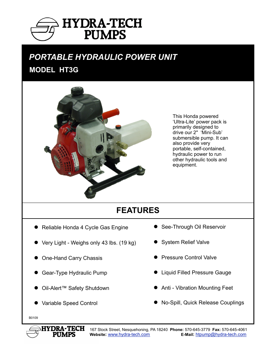 Hydra-Tech HT3G User Manual | 2 pages