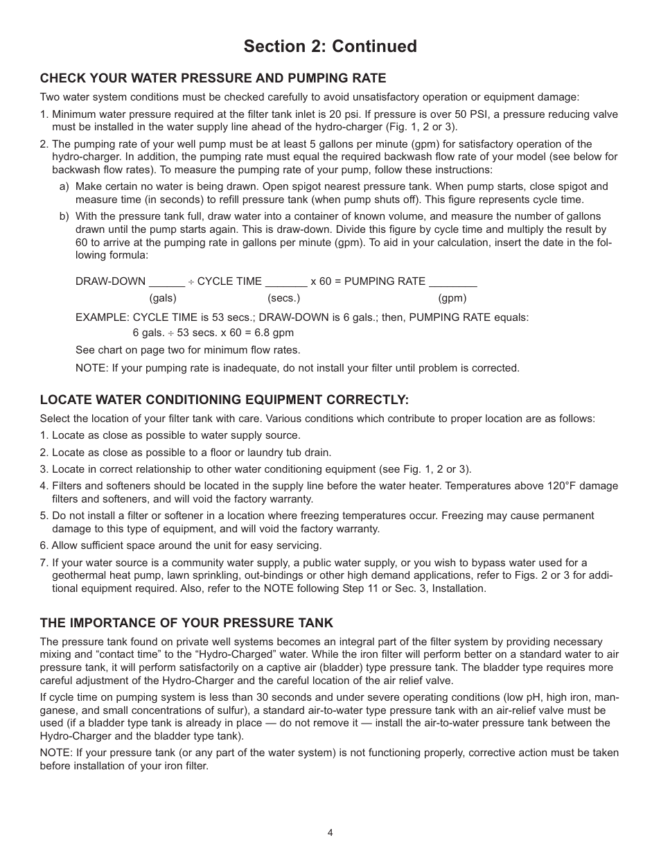 Hydrotech 2510 Valve Chemical Free Iron Filter Operation Manual User Manual | Page 4 / 12