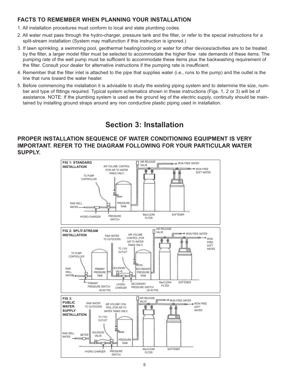 Facts to remember when planning your installation | Hydrotech 2510 Valve Chemical Free Iron Filter Operation Manual User Manual | Page 5 / 12