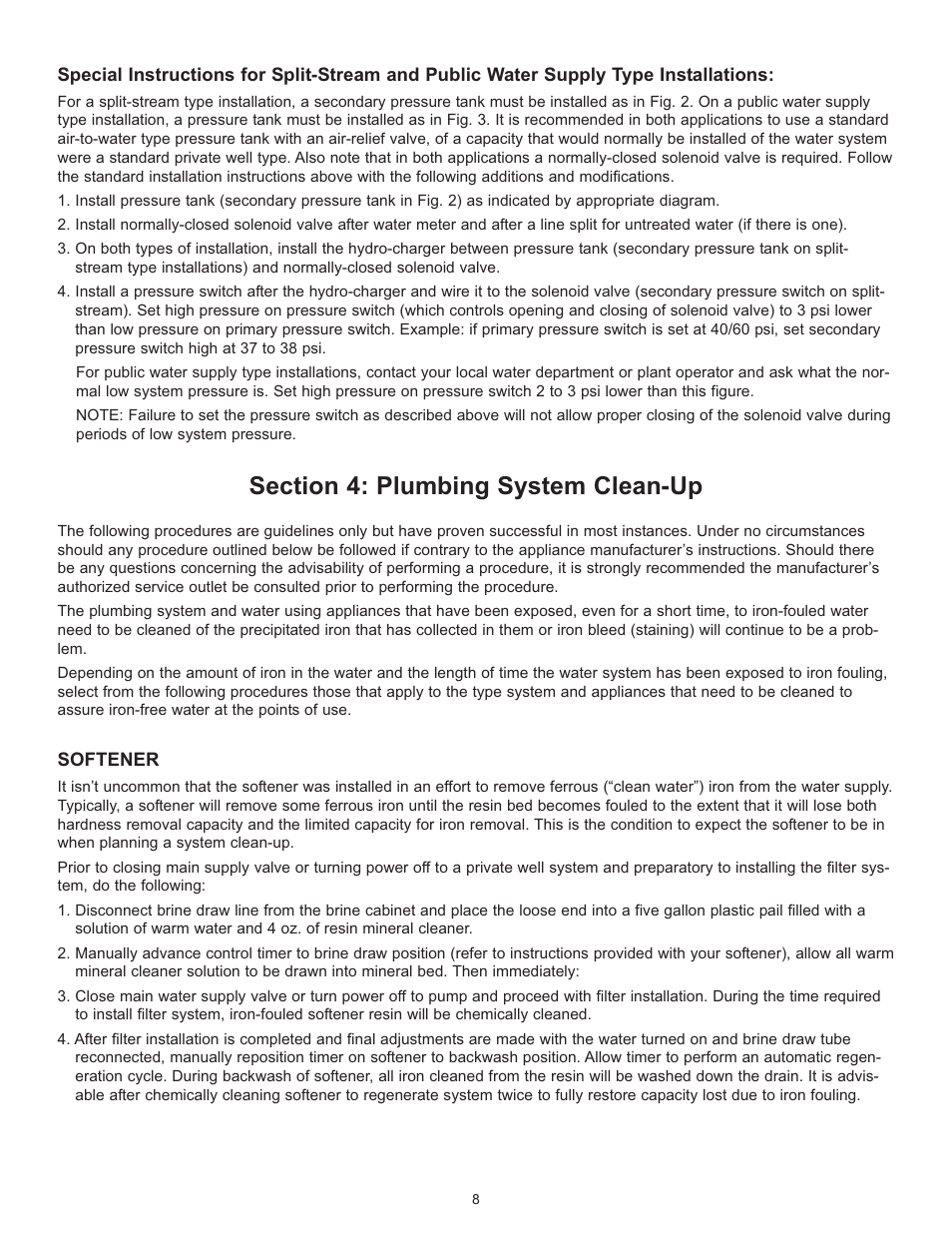 Hydrotech 2510 Valve Chemical Free Iron Filter Operation Manual User Manual | Page 8 / 12