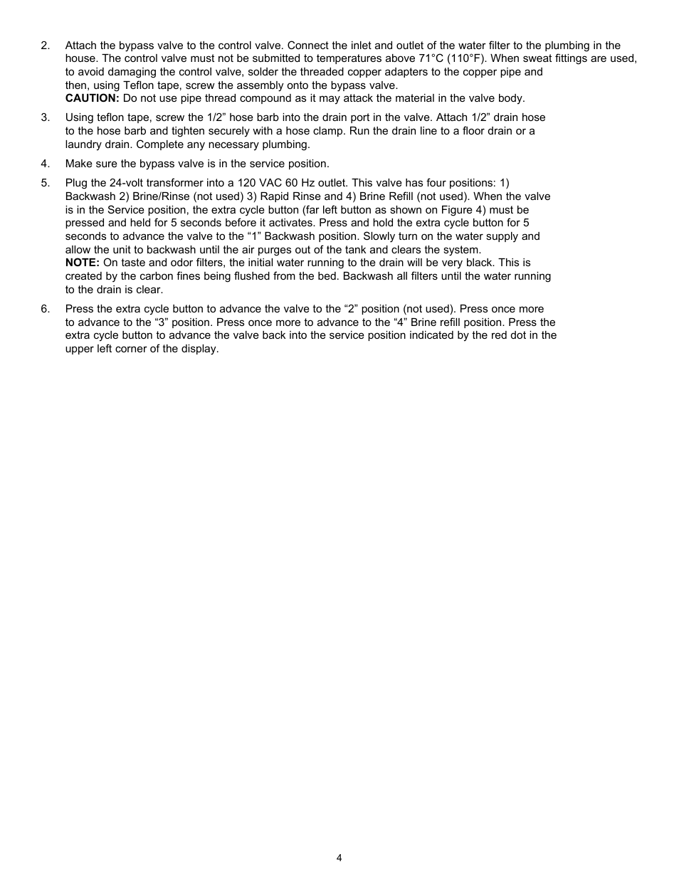 Hydrotech 5600 SXT Valve nextSand Turbidity & Sediment Filter Operation Manual User Manual | Page 6 / 12