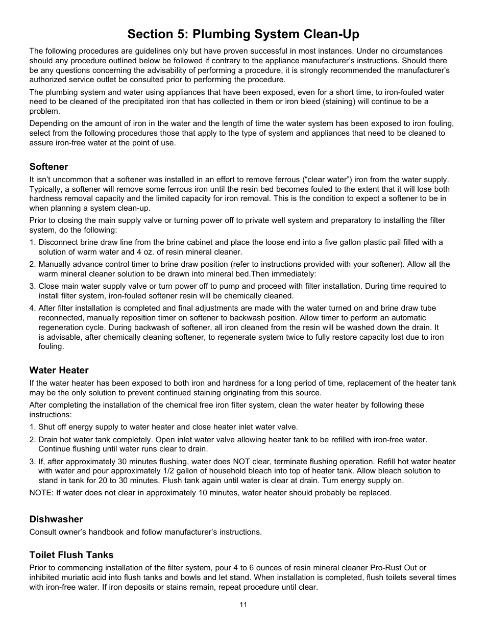 Hydrotech 2510 AIO SXT Chemical Free Iron Filter Operation Manual User Manual | Page 13 / 16