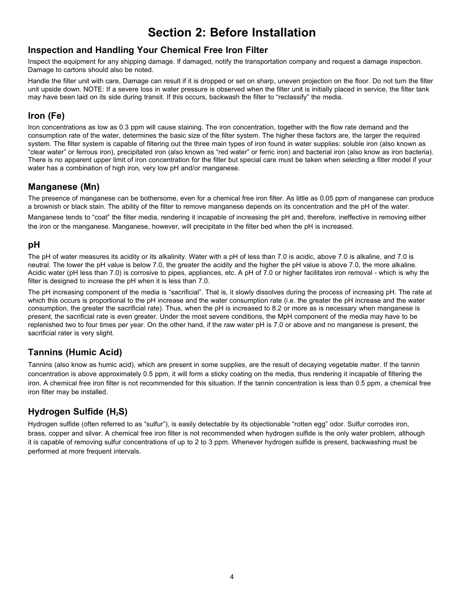 Hydrotech 2510 AIO SXT Chemical Free Iron Filter Operation Manual User Manual | Page 6 / 16