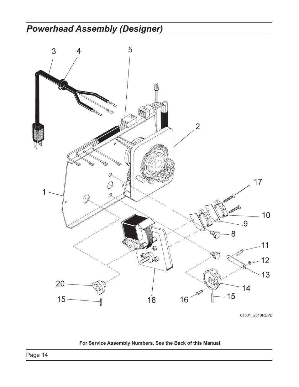 Powerhead assembly (designer) | Hydrotech 2510 Econominder Service Manual User Manual | Page 14 / 40