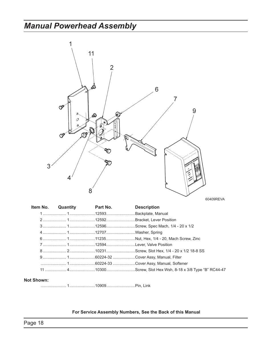 Manual powerhead assembly | Hydrotech 2510 Econominder Service Manual User Manual | Page 18 / 40