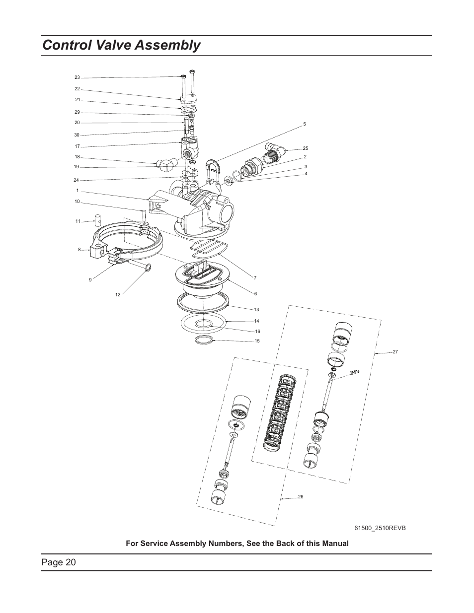 Control valve assembly, Page 20 | Hydrotech 2510 Econominder Service Manual User Manual | Page 20 / 40
