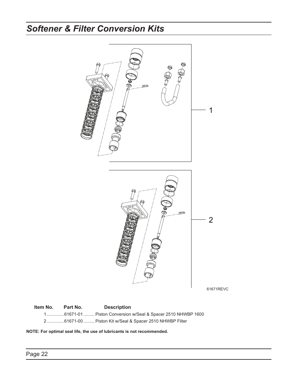 Softener & filter conversion kits | Hydrotech 2510 Econominder Service Manual User Manual | Page 22 / 40