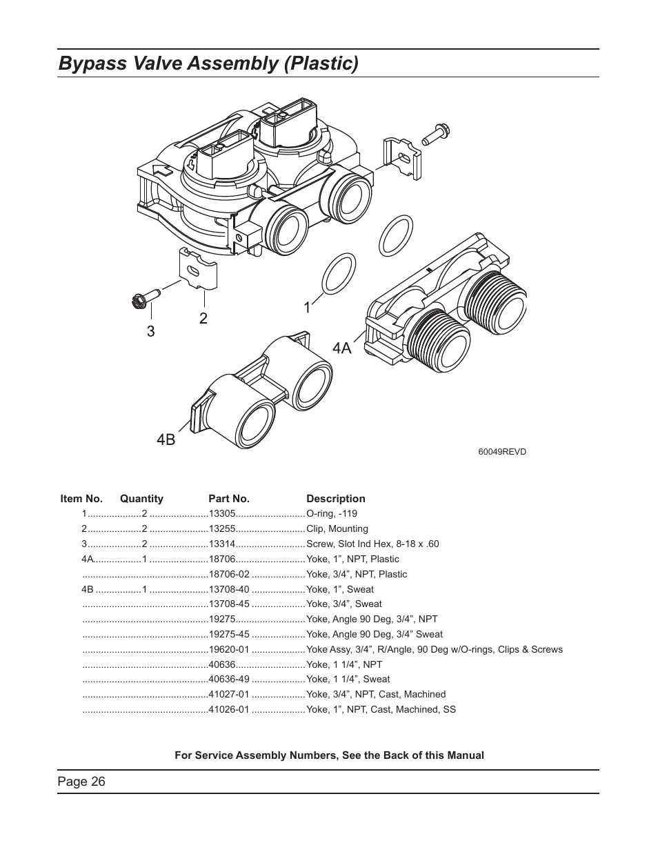 Bypass valve assembly (plastic) | Hydrotech 2510 Econominder Service Manual User Manual | Page 26 / 40