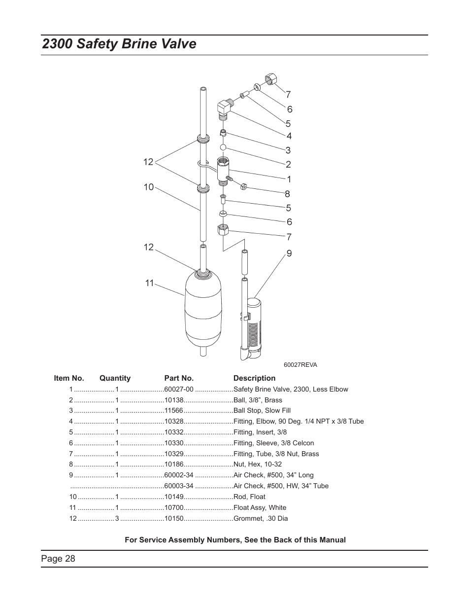 2300 safety brine valve | Hydrotech 2510 Econominder Service Manual User Manual | Page 28 / 40