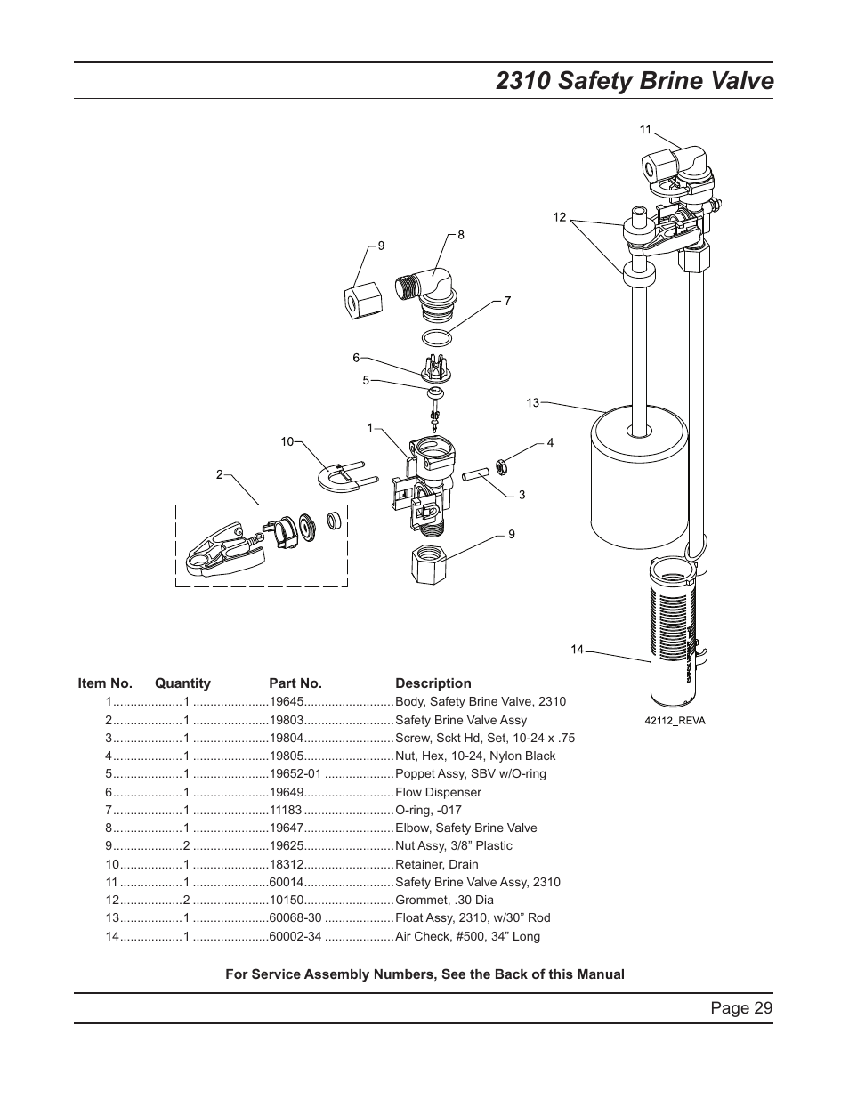 2310 safety brine valve | Hydrotech 2510 Econominder Service Manual User Manual | Page 29 / 40
