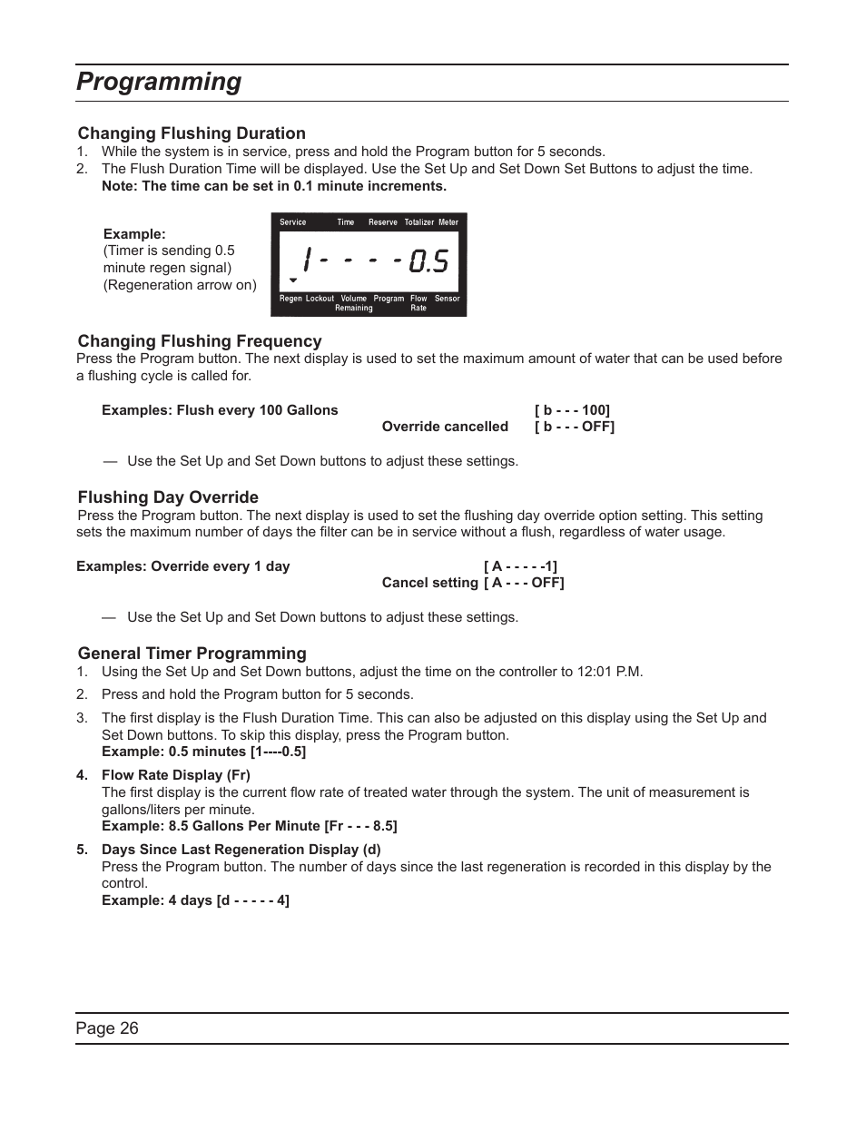 Programming | Hydrotech FreshPoint U440 Ultrafiltration System User Manual | Page 26 / 36