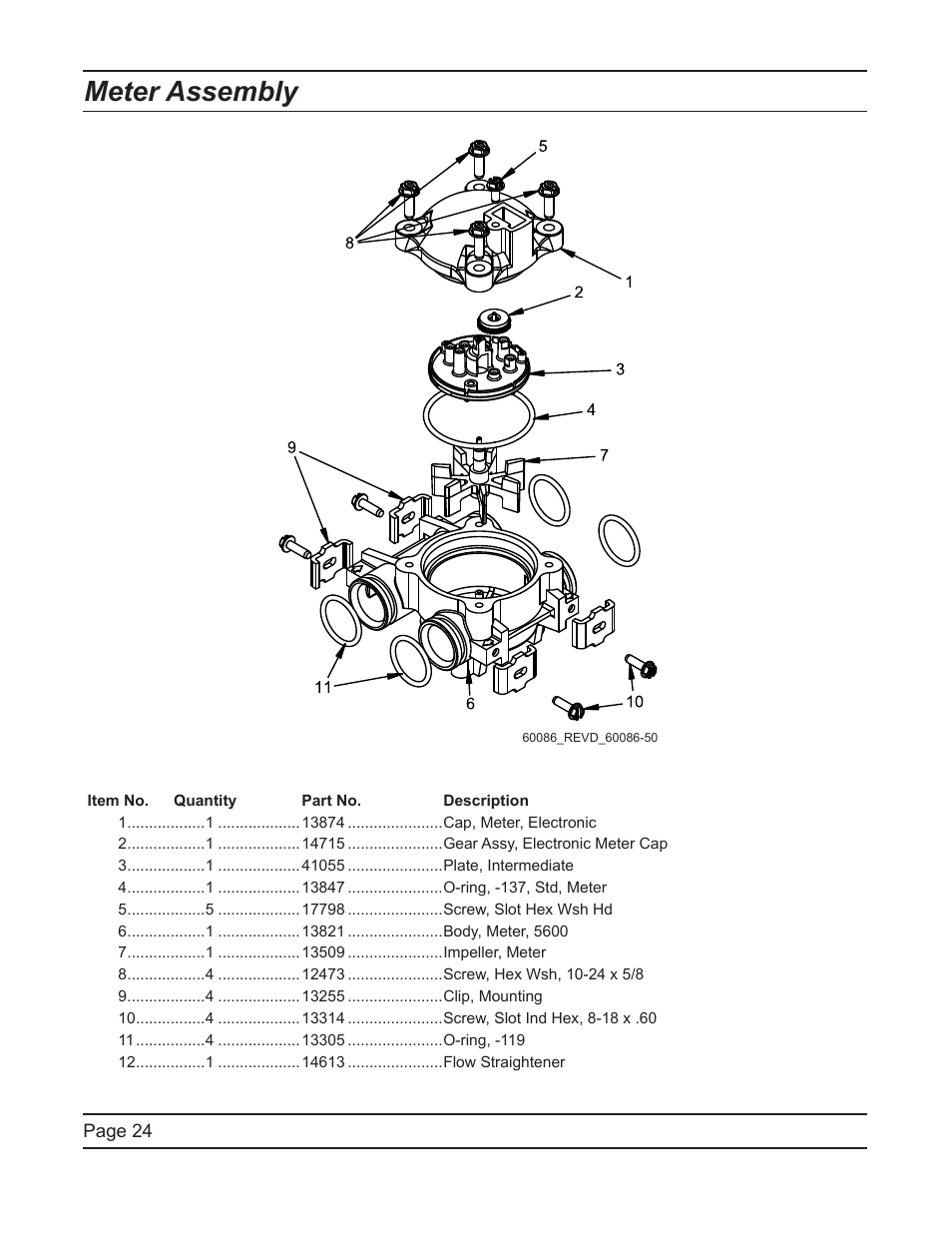 Meter assembly | Hydrotech 6700 XTR Valve Downflow Automatic Water Softeners Service Manual User Manual | Page 24 / 40