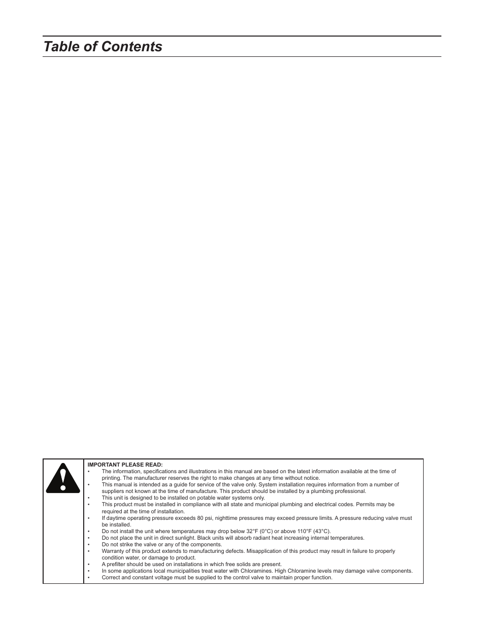 Hydrotech ProFlo SXT Upﬂow Automatic Water Softeners Service Manual User Manual | Page 2 / 44
