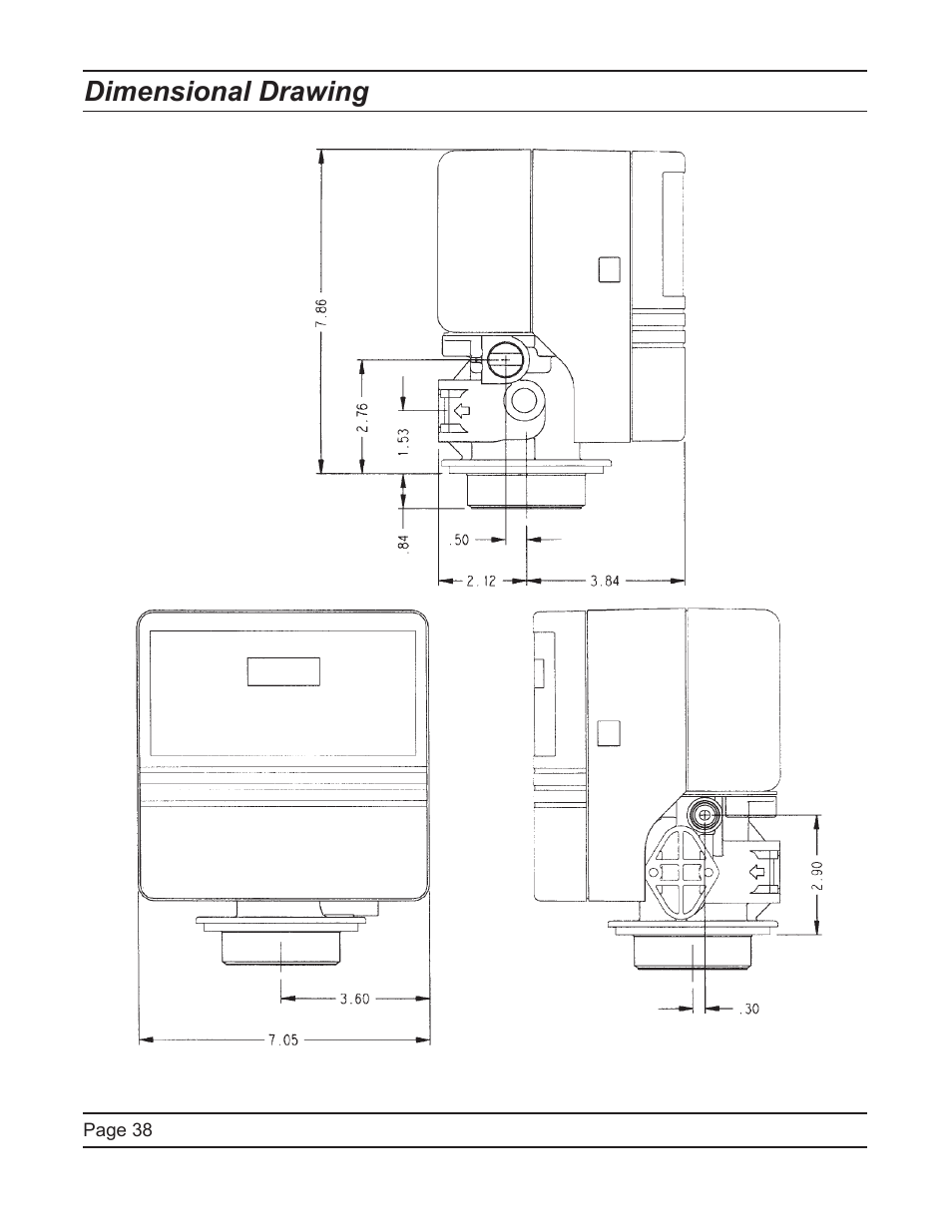 Dimensional drawing | Hydrotech ProFlo SXT Upﬂow Automatic Water Softeners Service Manual User Manual | Page 38 / 44