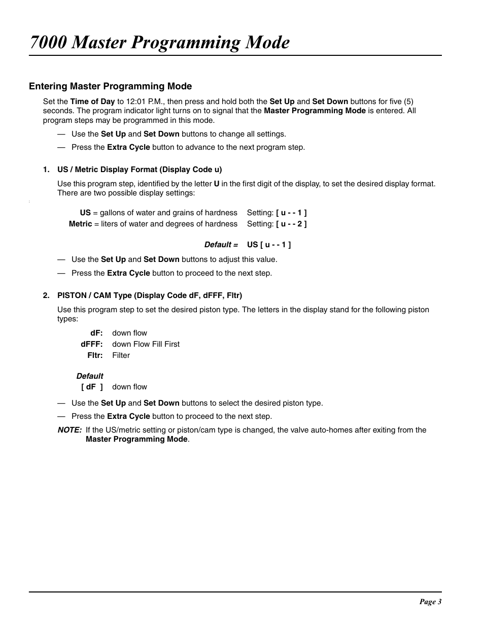 7000 master programming mode | Hydrotech 7000 Master Programming Mode User Manual | Page 3 / 10