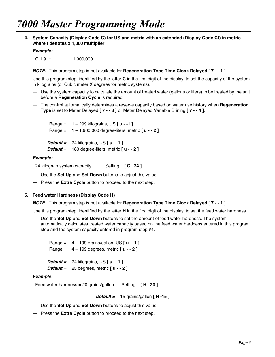 7000 master programming mode | Hydrotech 7000 Master Programming Mode User Manual | Page 5 / 10