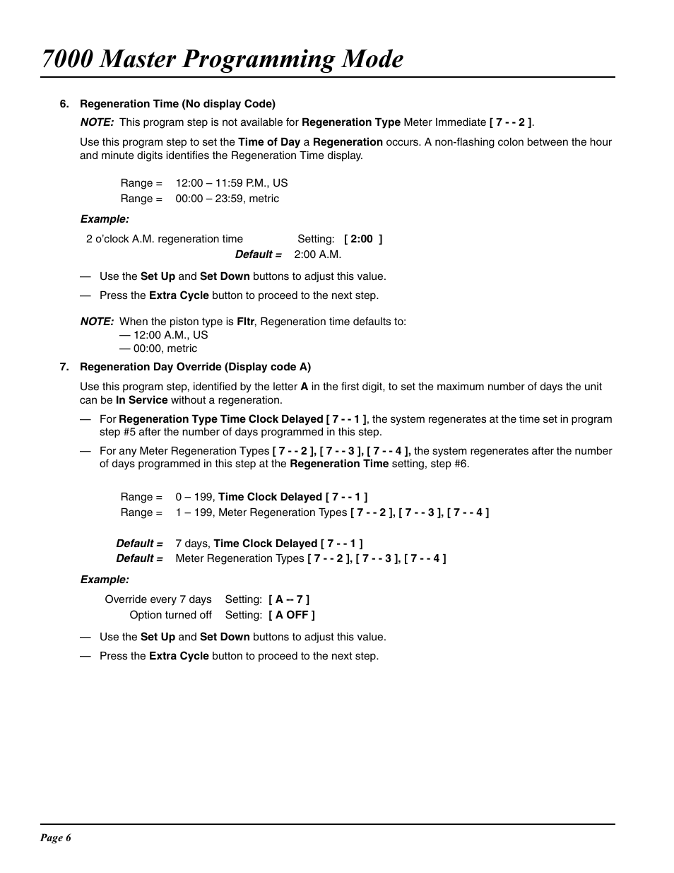 7000 master programming mode | Hydrotech 7000 Master Programming Mode User Manual | Page 6 / 10