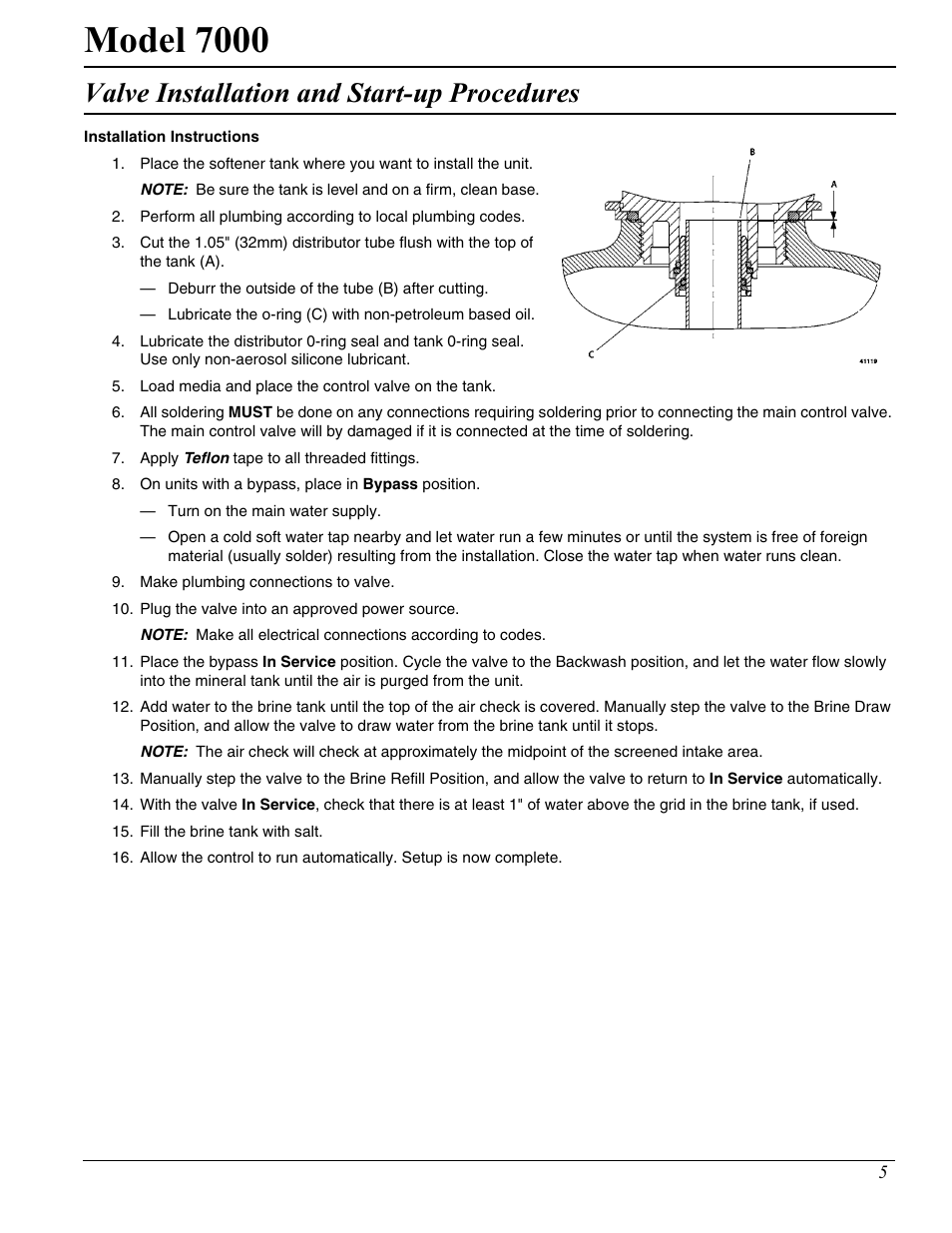 Model 7000, Valve installation and start-up procedures | Hydrotech 7000 Service Manual User Manual | Page 5 / 32