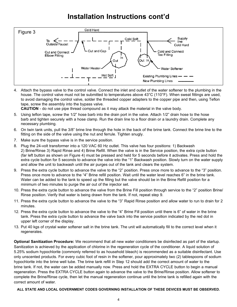 Installation instructions cont’d | Hydrotech 5600 SXT Valve Water Softener User Manual | Page 6 / 16